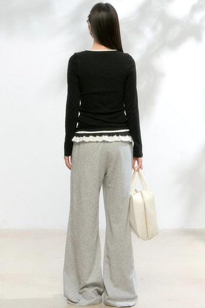 Basic Fake Two-Breasted Base Layer Top