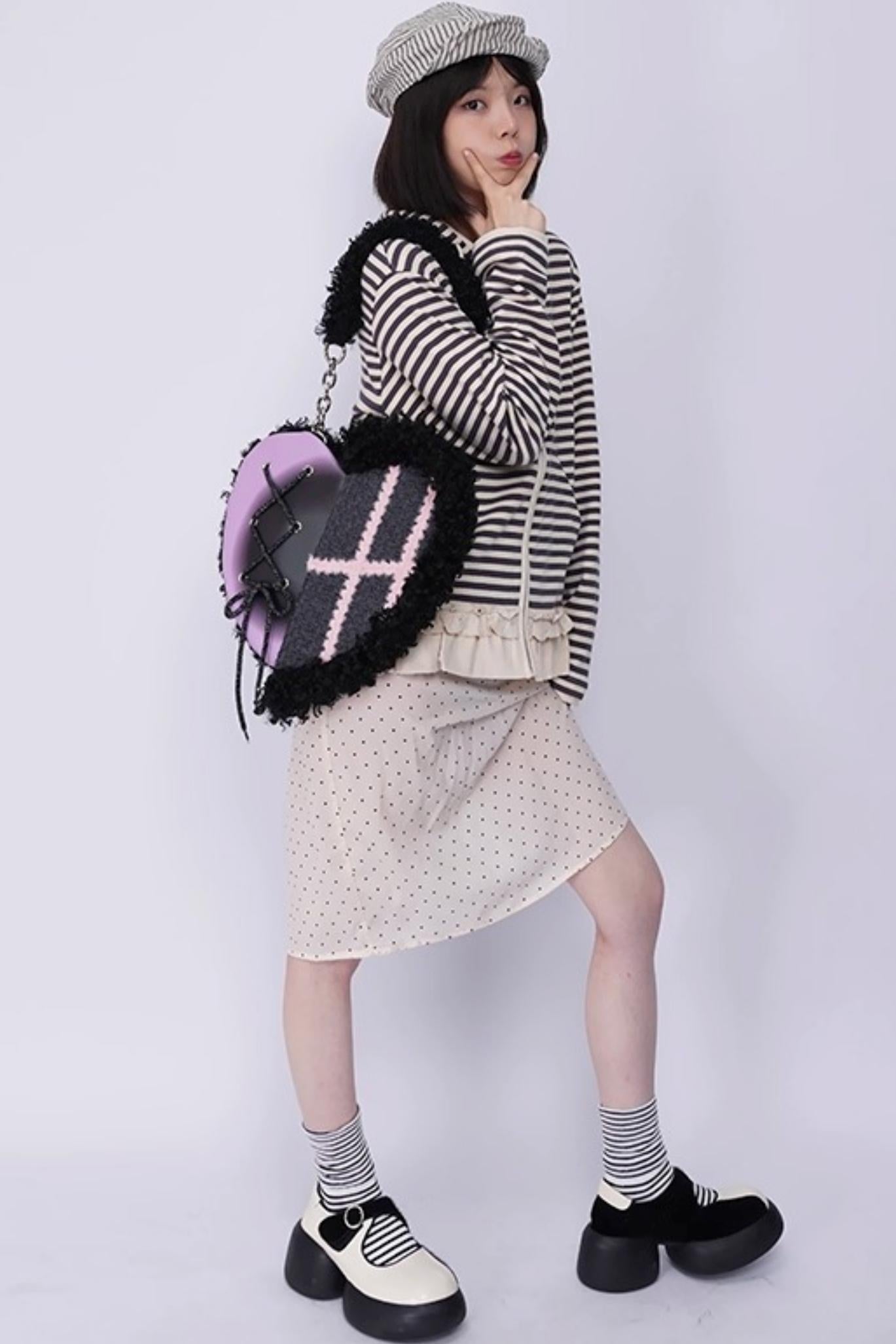 Graffiti Patchwork Heart Bag