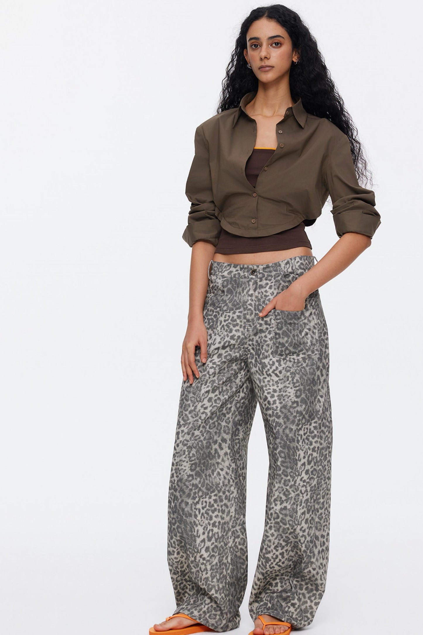 Contrasting Color Oversized Shirt