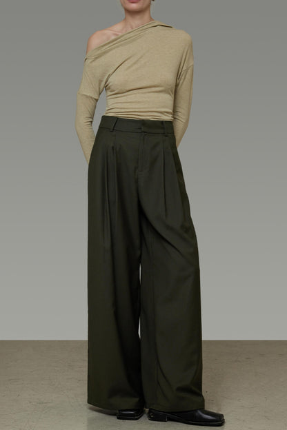 High-End Loose Pleated Coat Set-Up