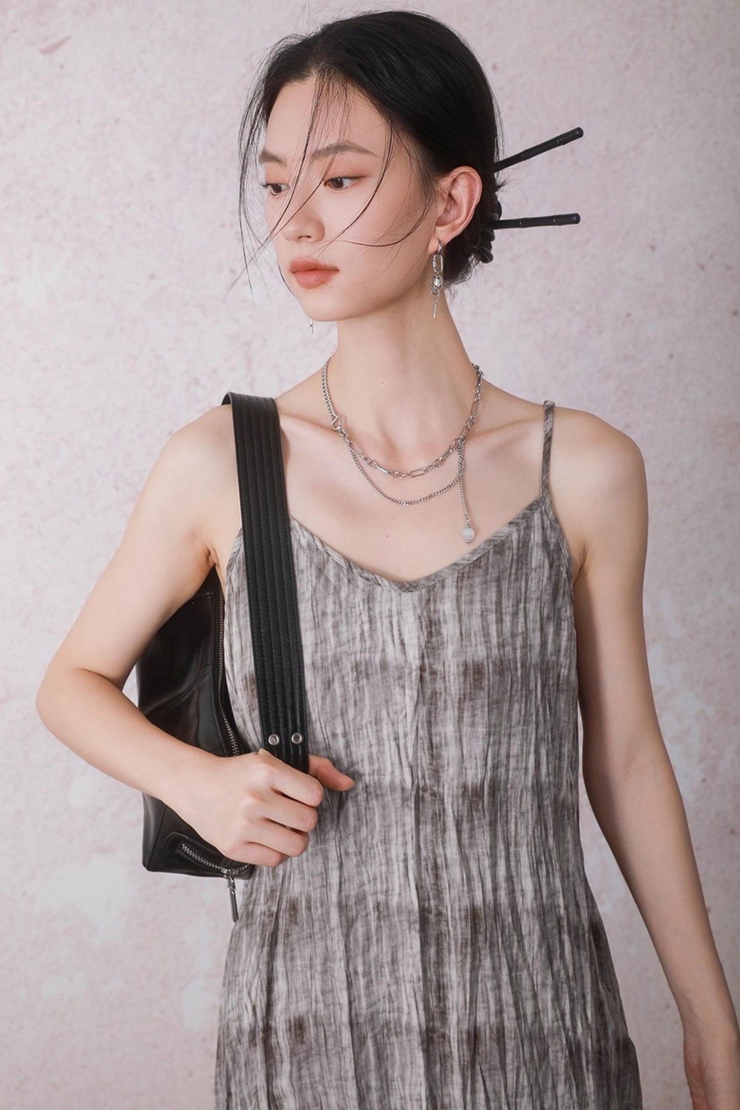 Velvet Tie-Dye Print A-Line Sundress