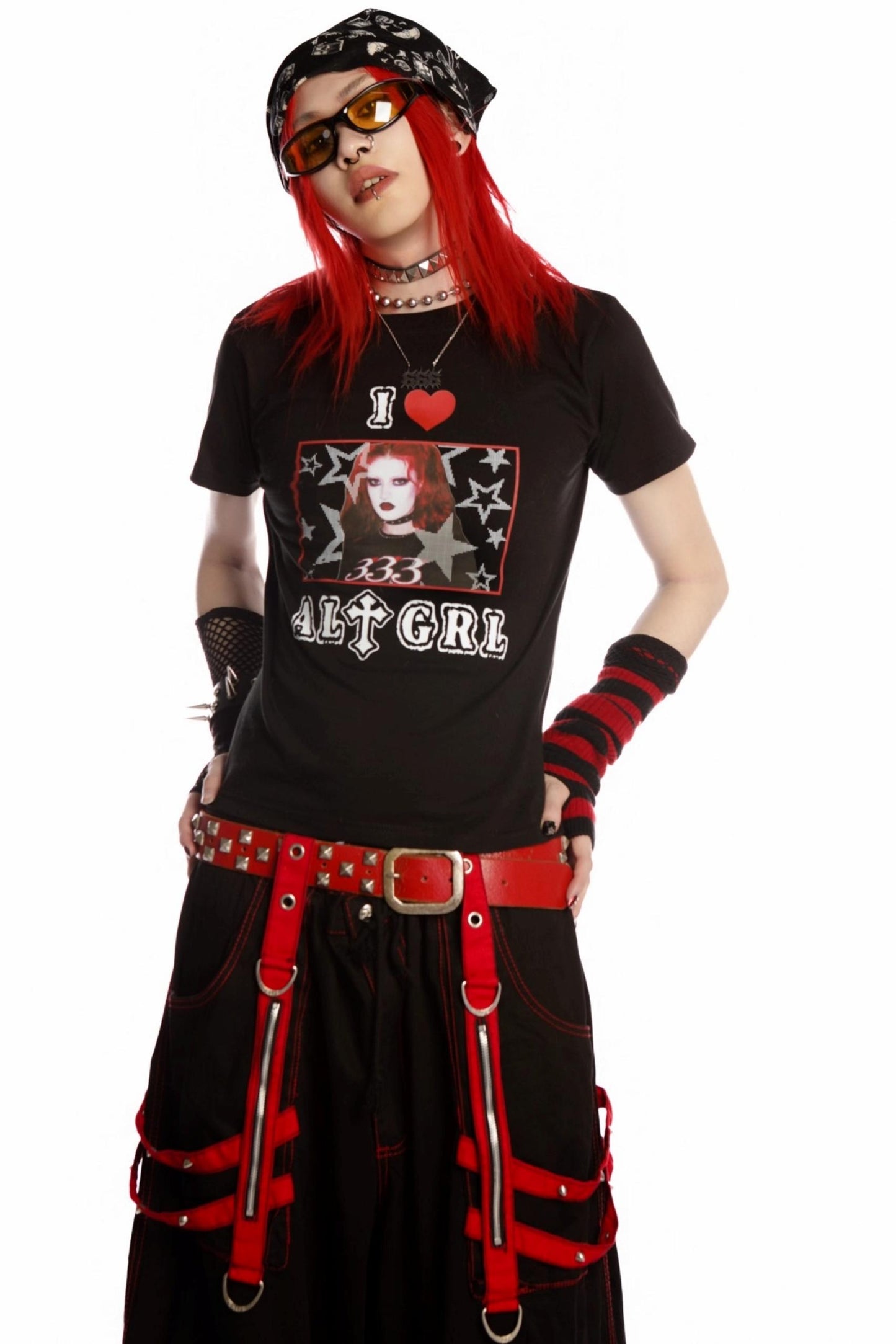 Versatile Gothic Slim Shoulder T-Shirt