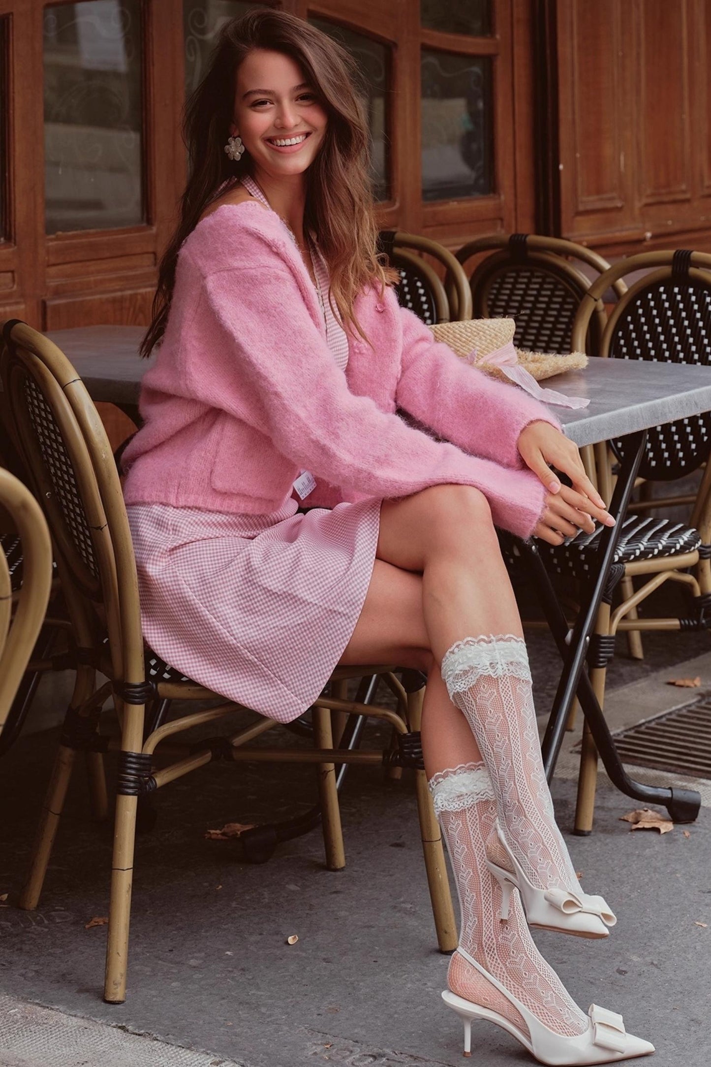 Halterneck Plaid Short Dress Set-Up