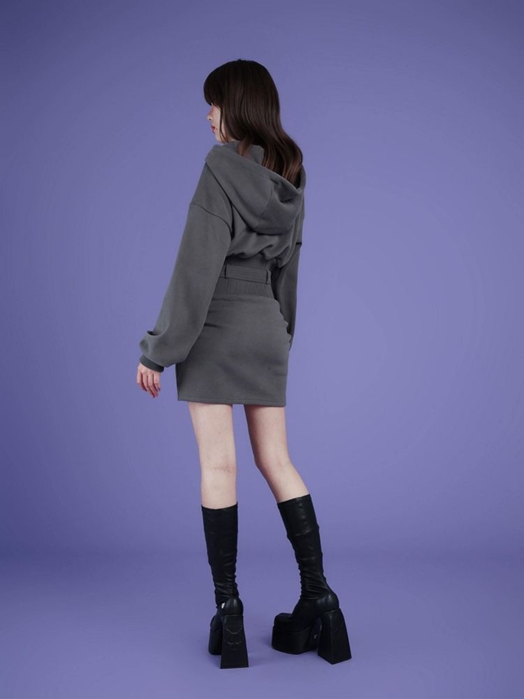 Fleece Waisted Thickened Sweatshirt Dress