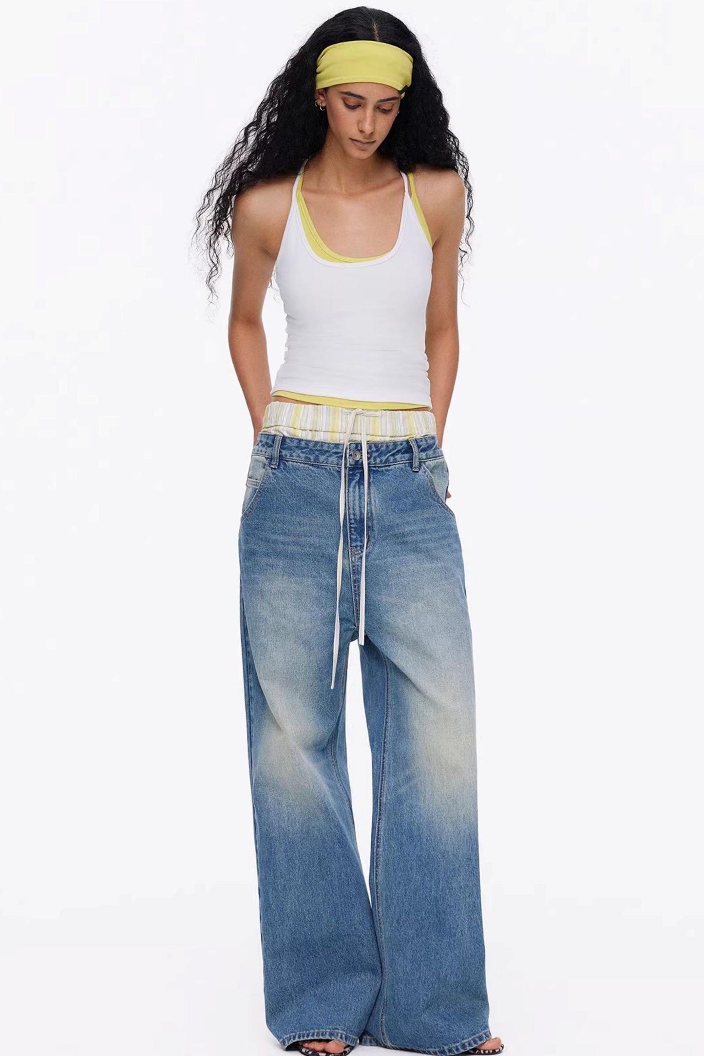 White breathable cotton tank top for summer