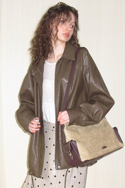 Vintage Matte Coffee Leather Jacket
