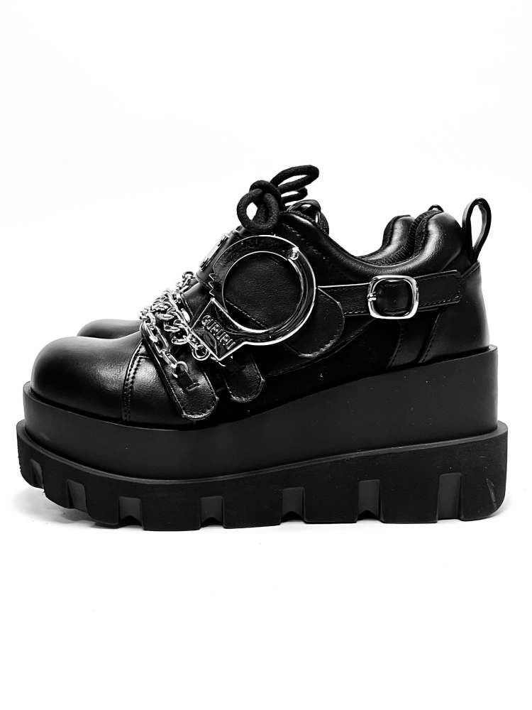 Y2K Handcuffs Velcro Platform Shoes