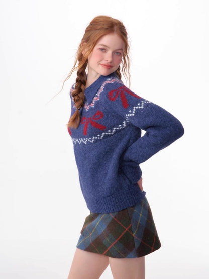 Soft and thick Fair Isle polo neck sweater