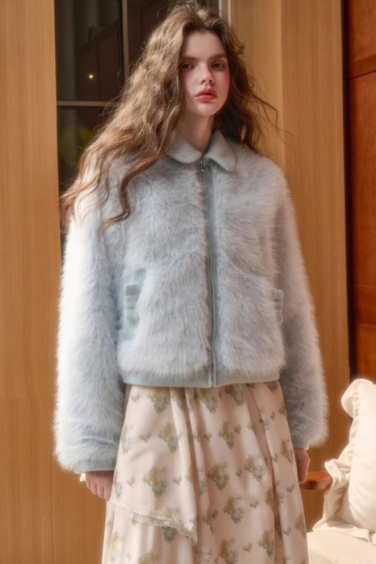 Baby Blue Fur Coat