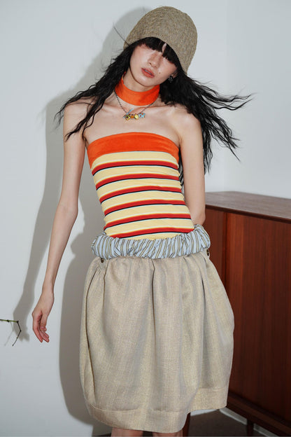 Vintage Striped Bandeau Set