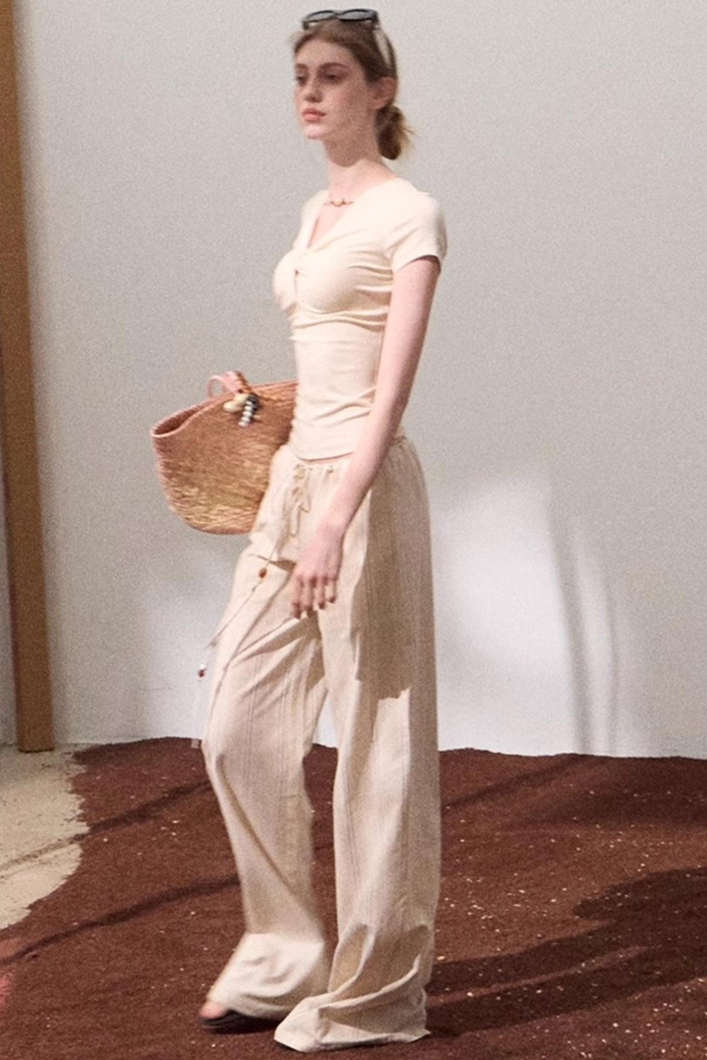 V-Neck Beaded T-Shirt