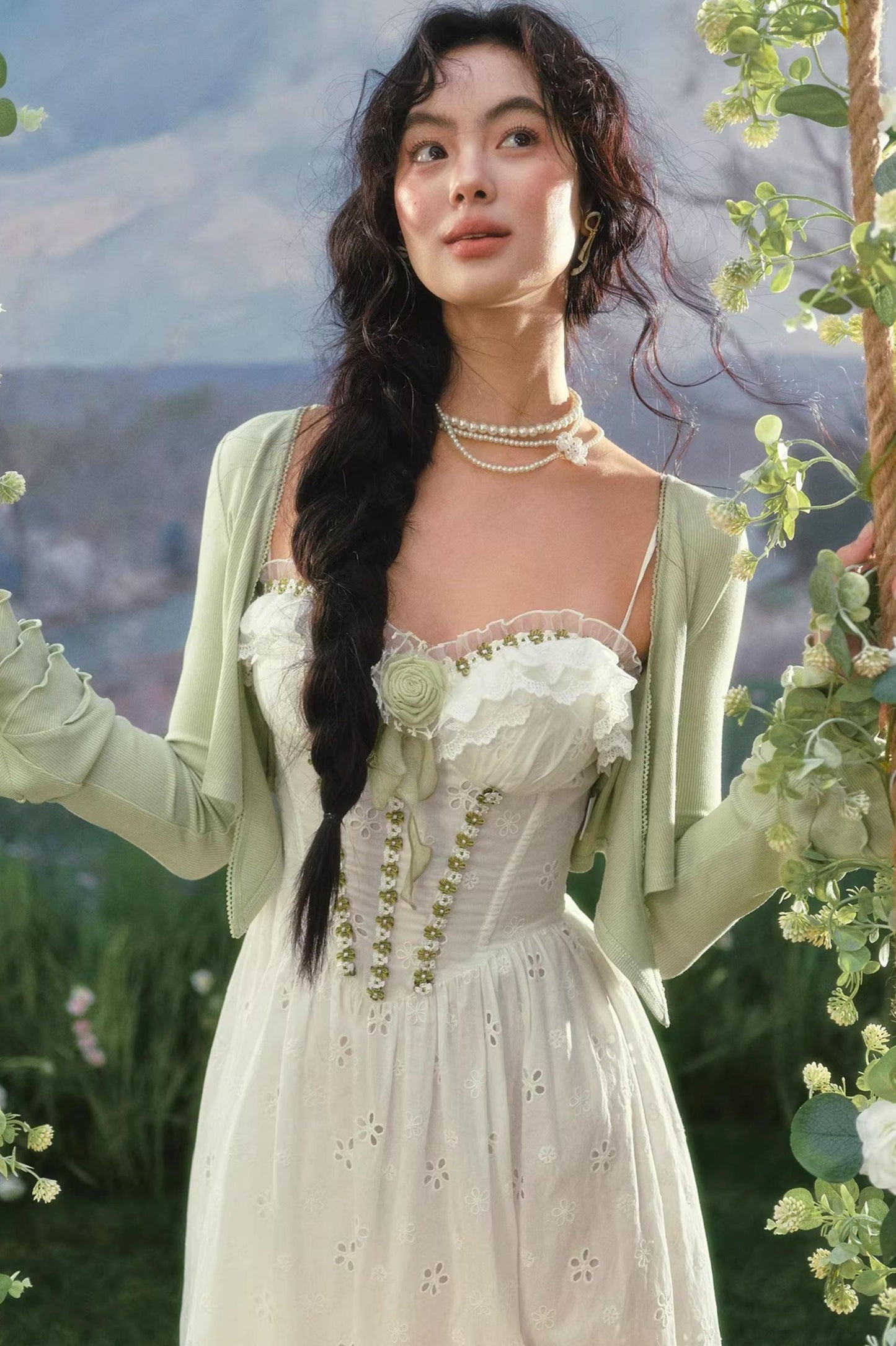 French Pastoral Floral Dress Set-Up