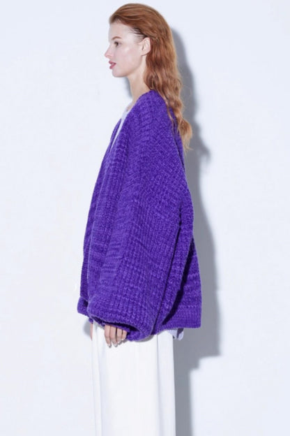 Heavyweight Two-Tone Lantern Cardigan
