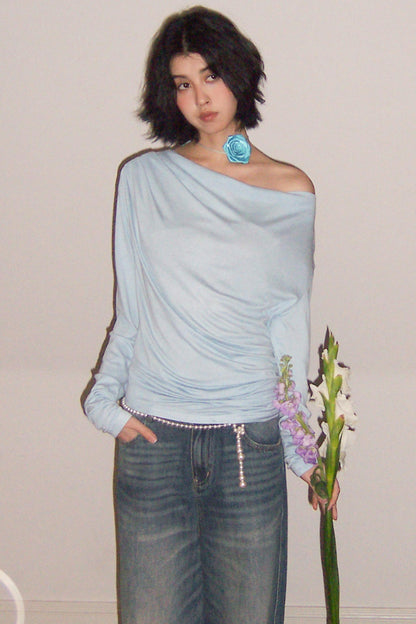 Modal Wool Off-Shoulder Knit Top