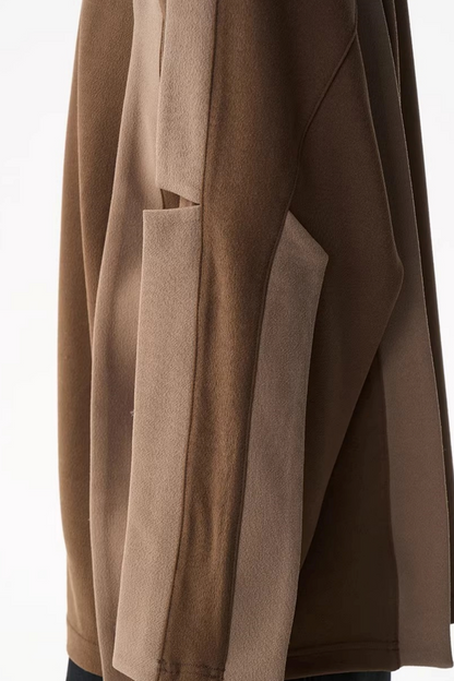 V-Neck Contrasting Long-Sleeved Top