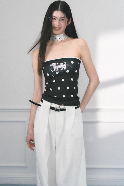 Original Puppy Print Fitted Top