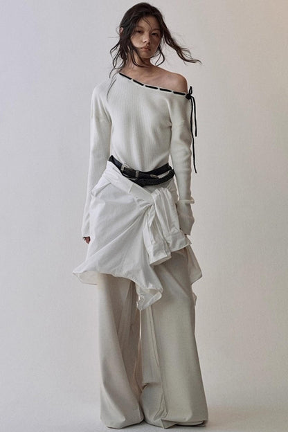 Rose Cross-Collar Knitwear