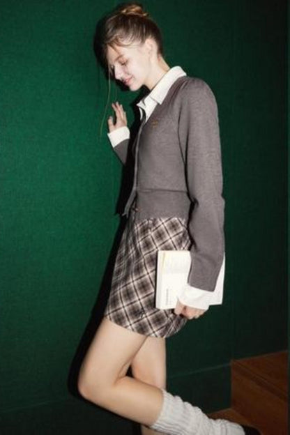 Plaid Tweed Mini Skirt