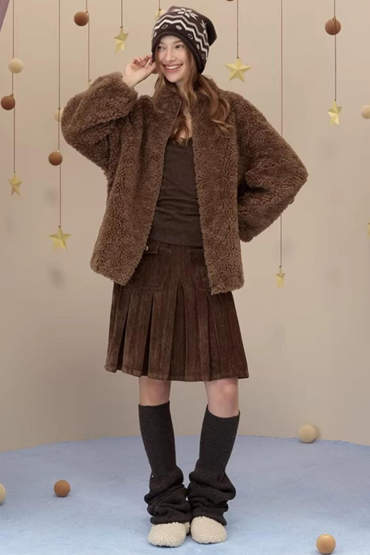 Wool Blend Button Sock Cover