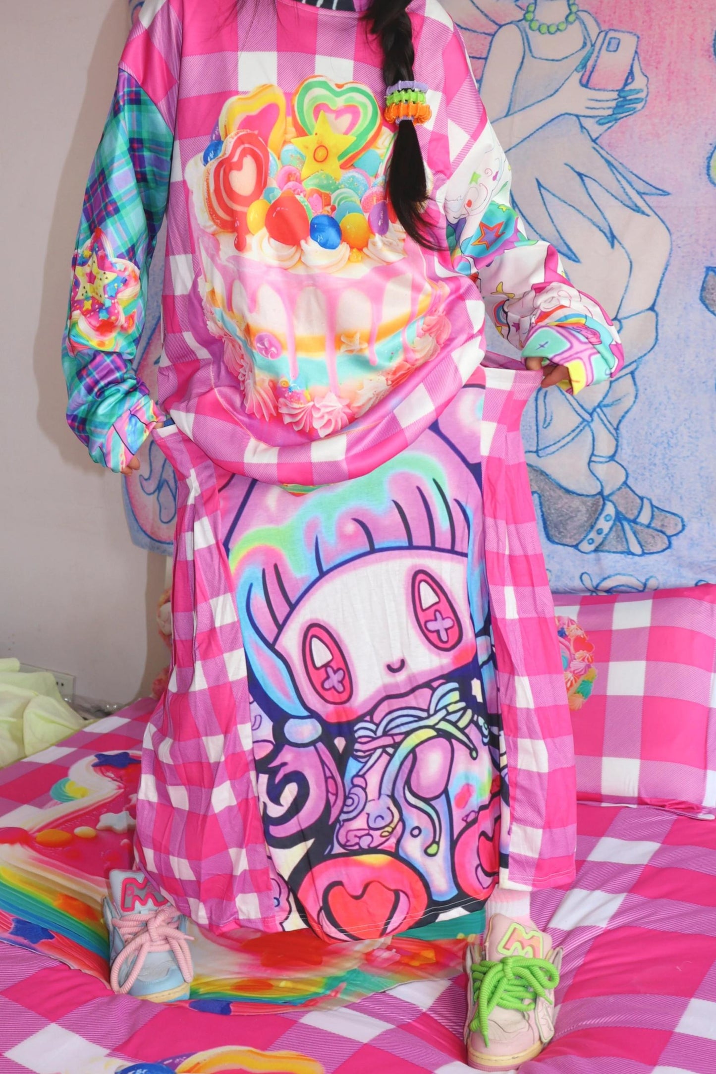 Y2K Plaid Sweatshirt Top