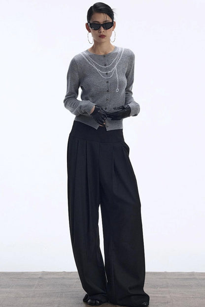 Contrasting Pearl Cardigan