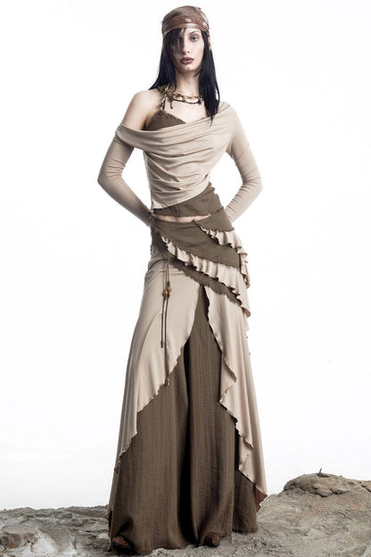 Fake Two Halterneck Swing Top