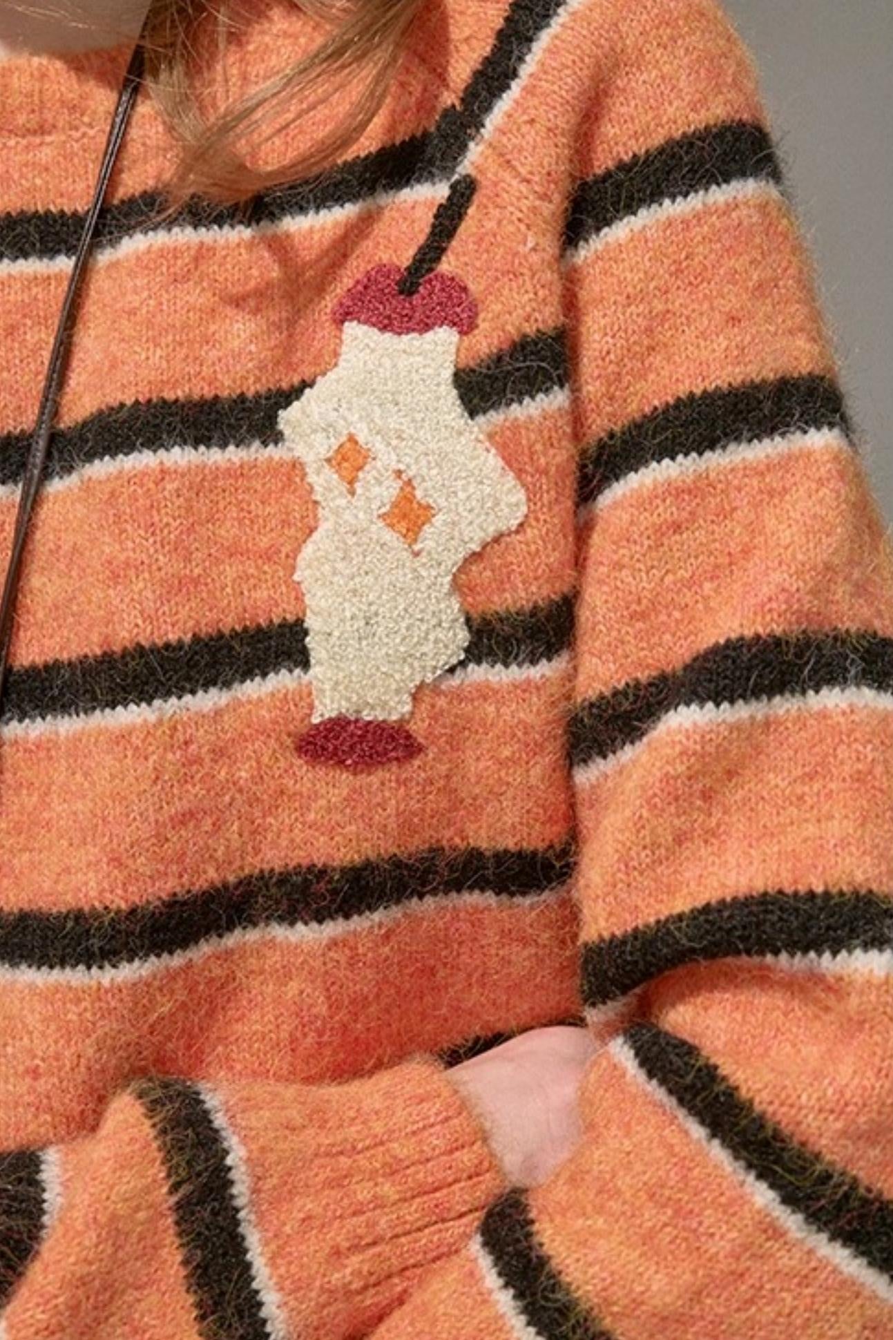 Apple Striped Crew Neck Sweater