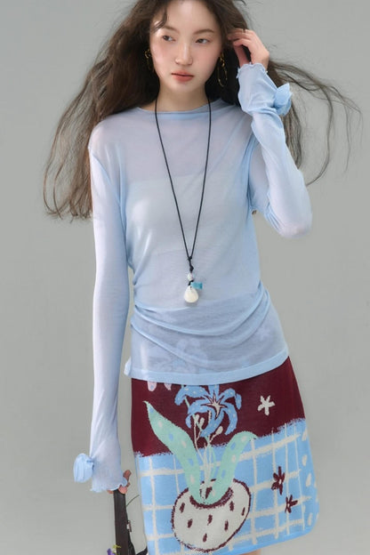 Original Lily Jacquard Tencel Vest Skirt Set-Up