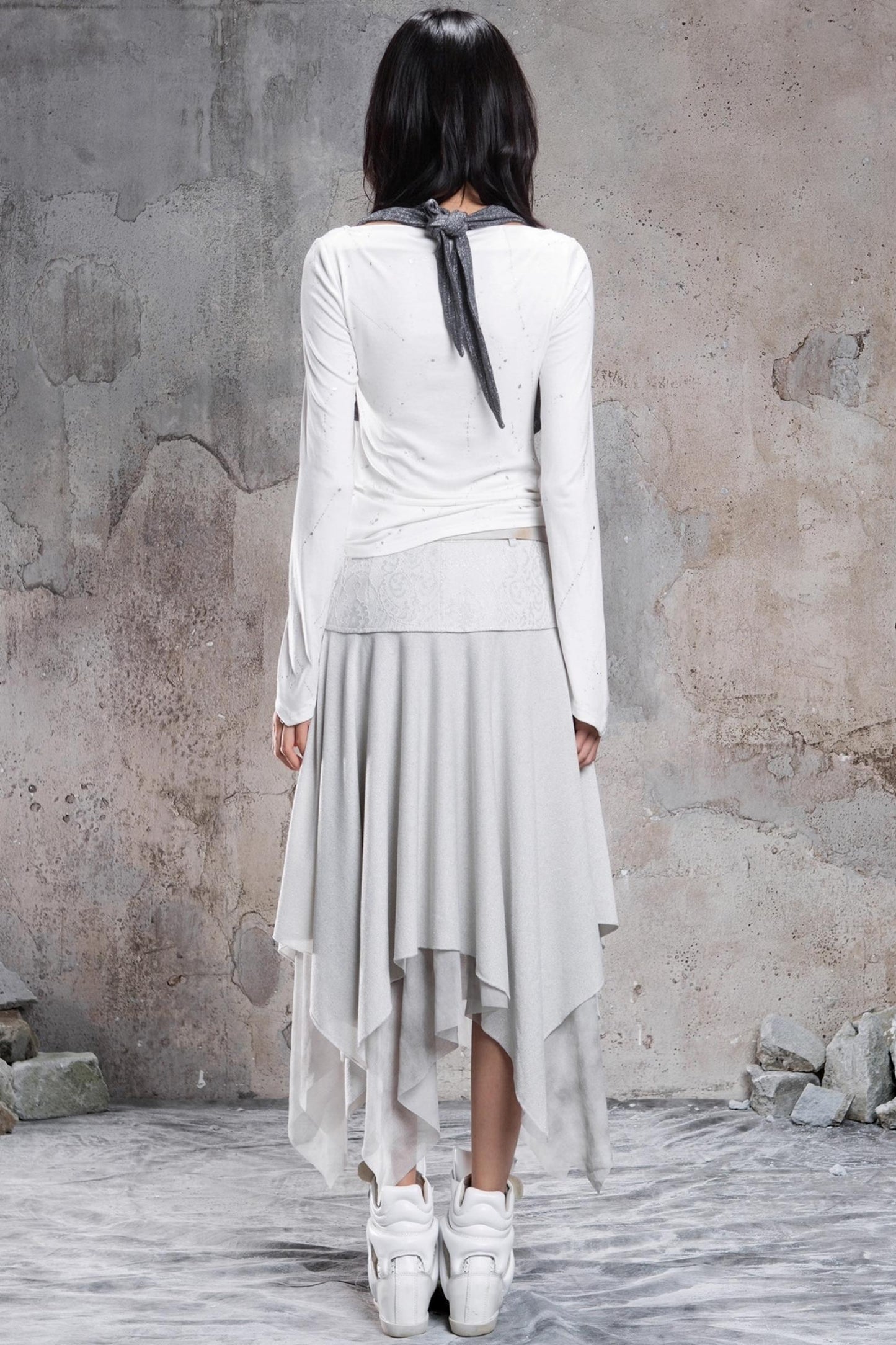 Irregular Multi Layer Rivet Skirt