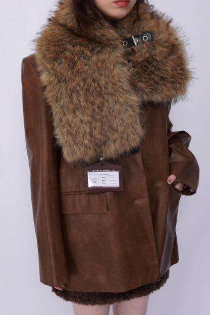 Heavy Industry Plush Patchwork Scarf