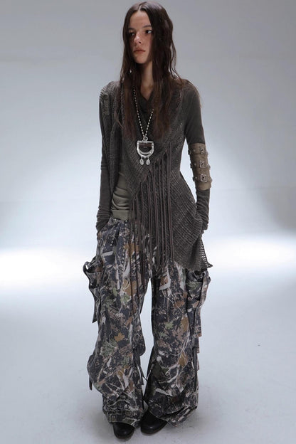 Bohemian Wool Fringed Cardigan