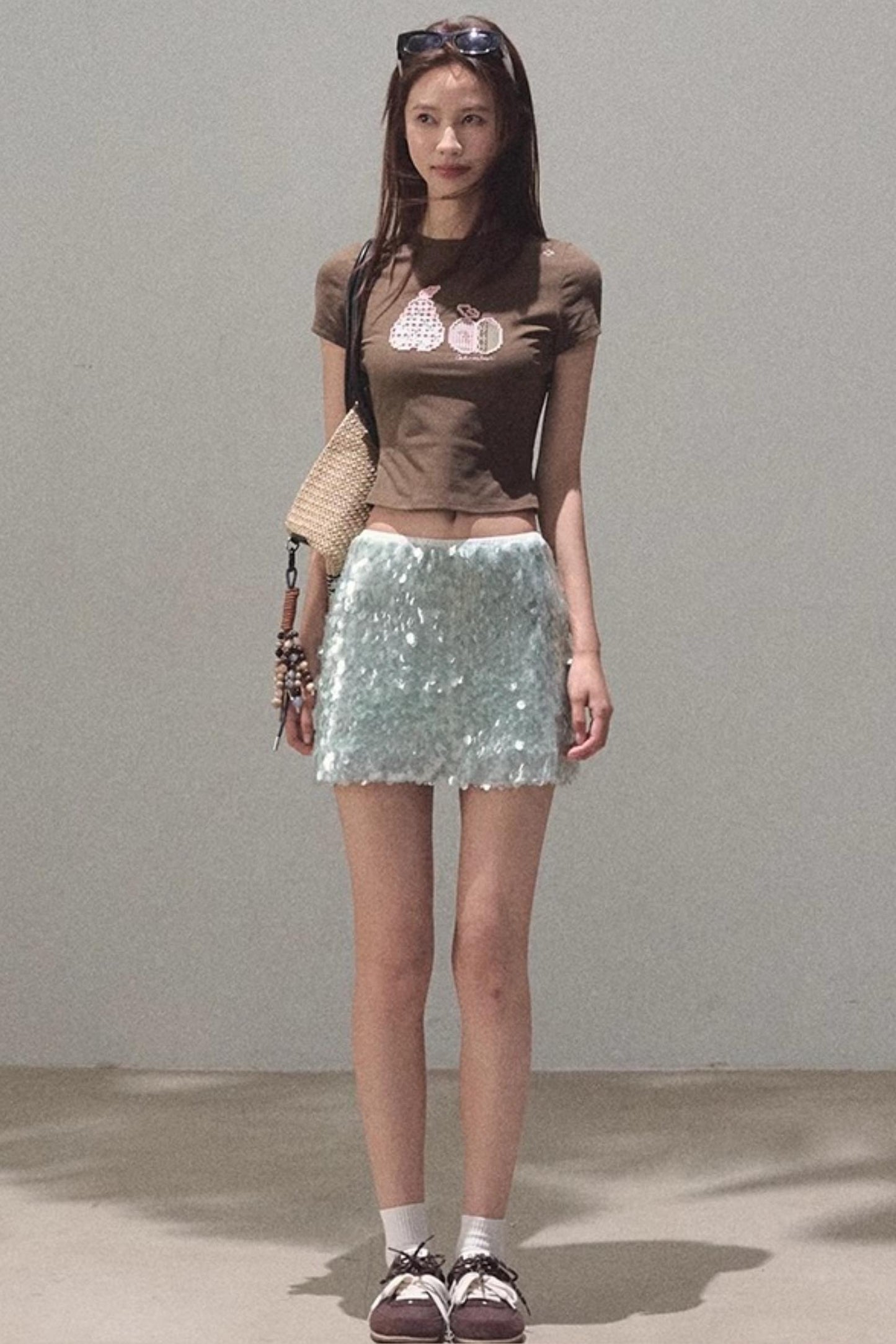 Sequin A-Line Mini Skirt