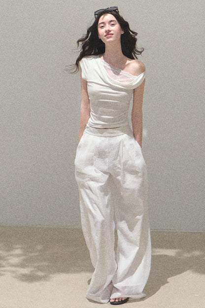 Pearlescent Wide Leg Trousers