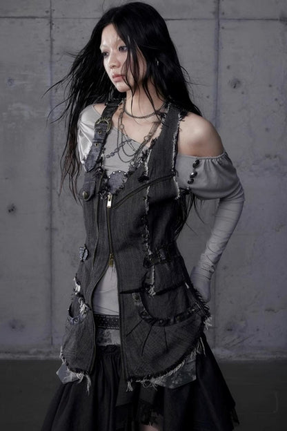 Workwear Waist Denim Vest