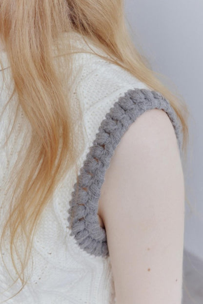 Lamb Cotton Crochet Woolen Vest