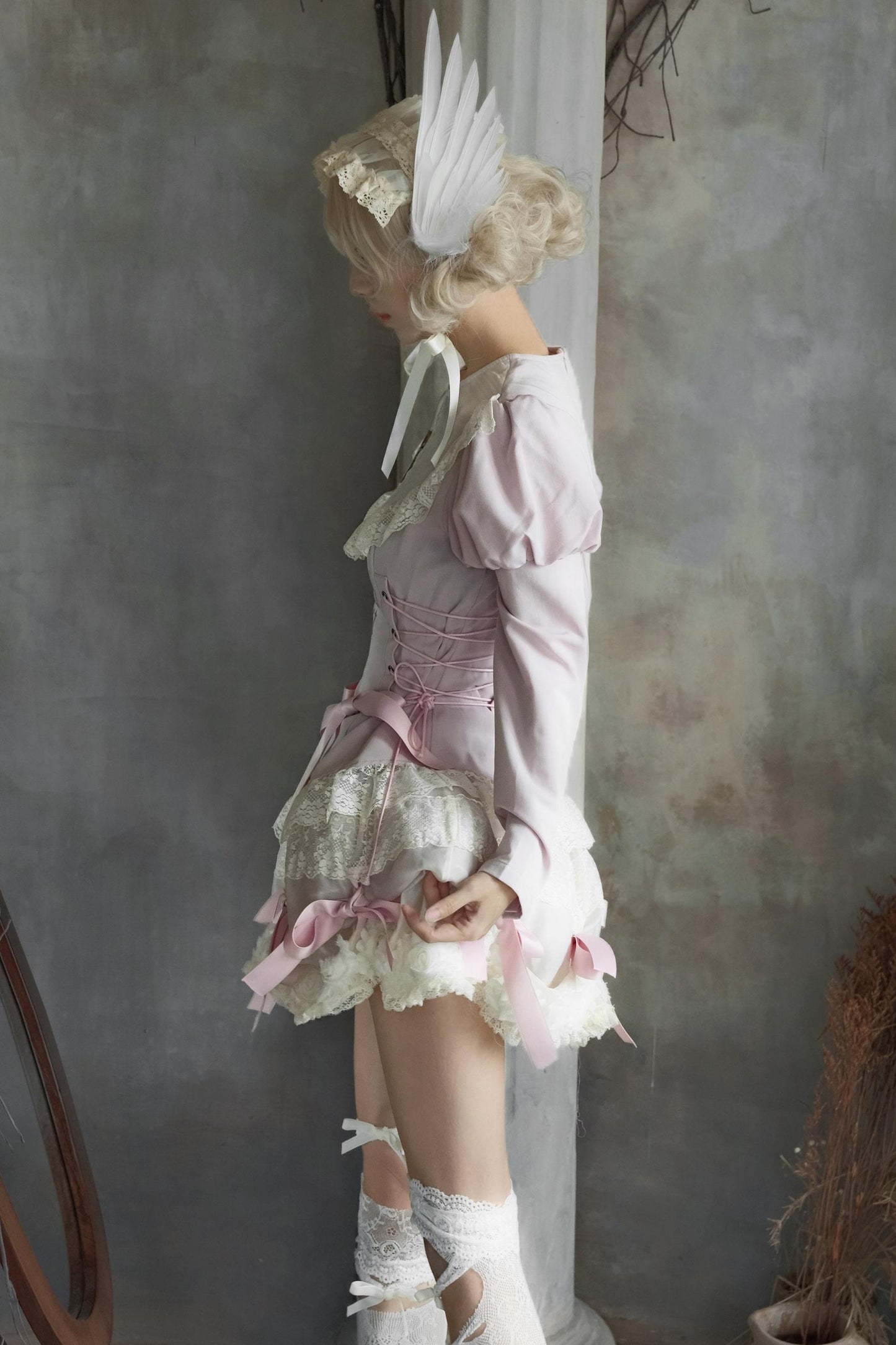 Pink Lace Swing Shirt Set-Up