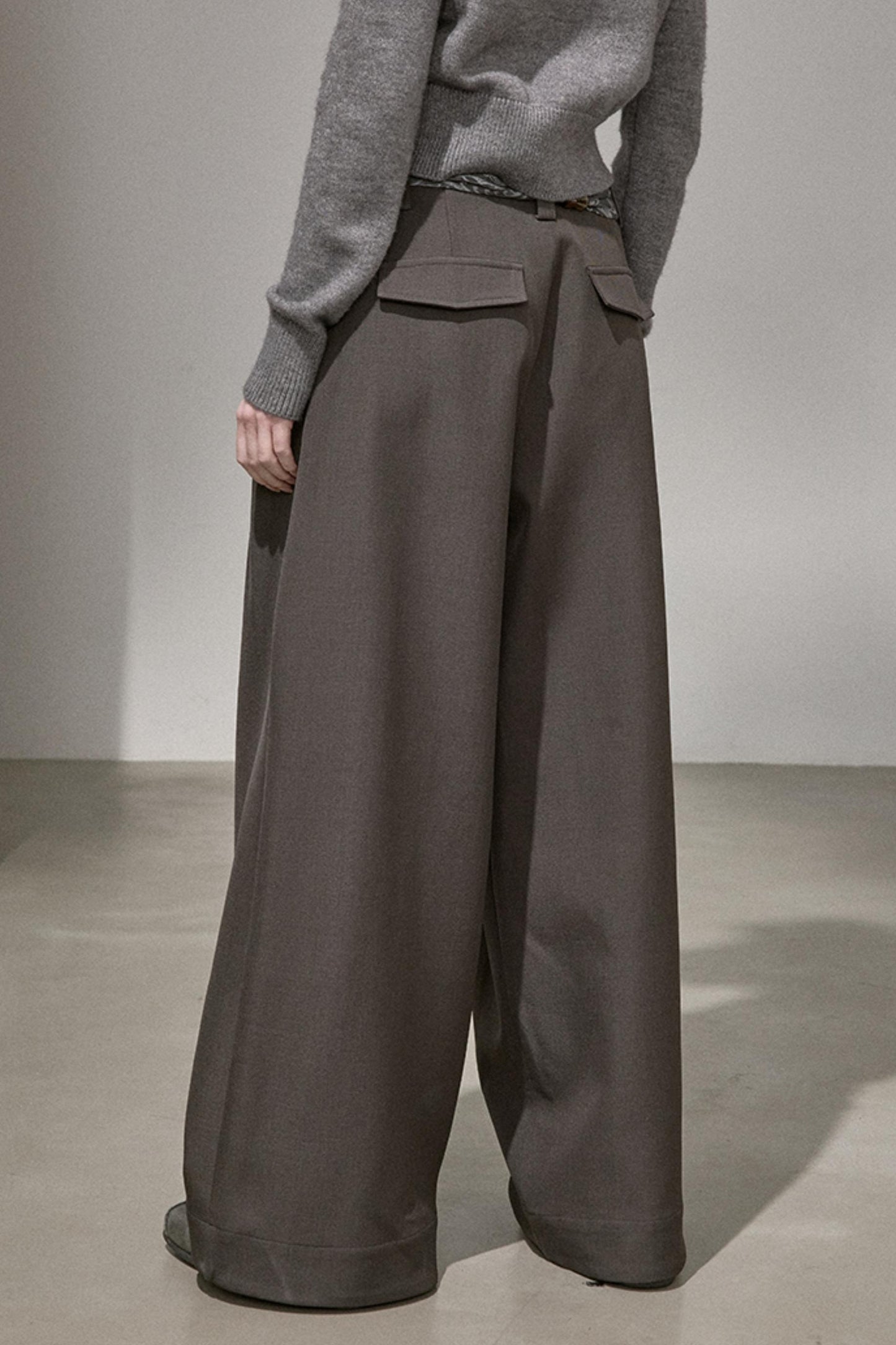 Button Pleated Cargo Pants