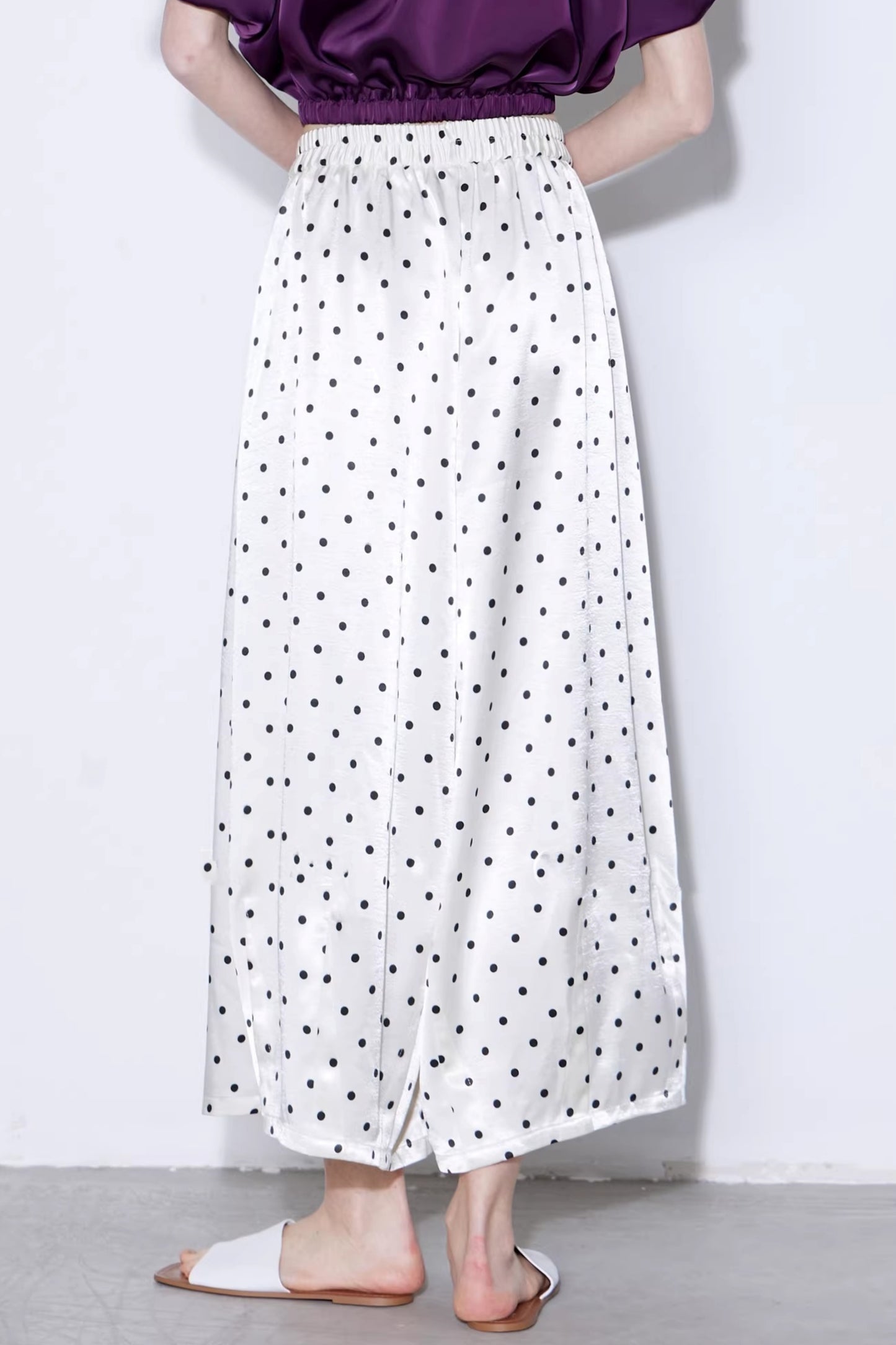 Off-White Polka Dot Silk Pants