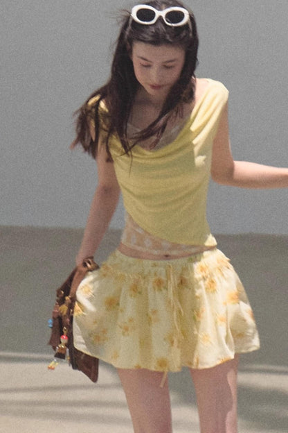 Embroidered Lyocell Puffy A-Line Skirt