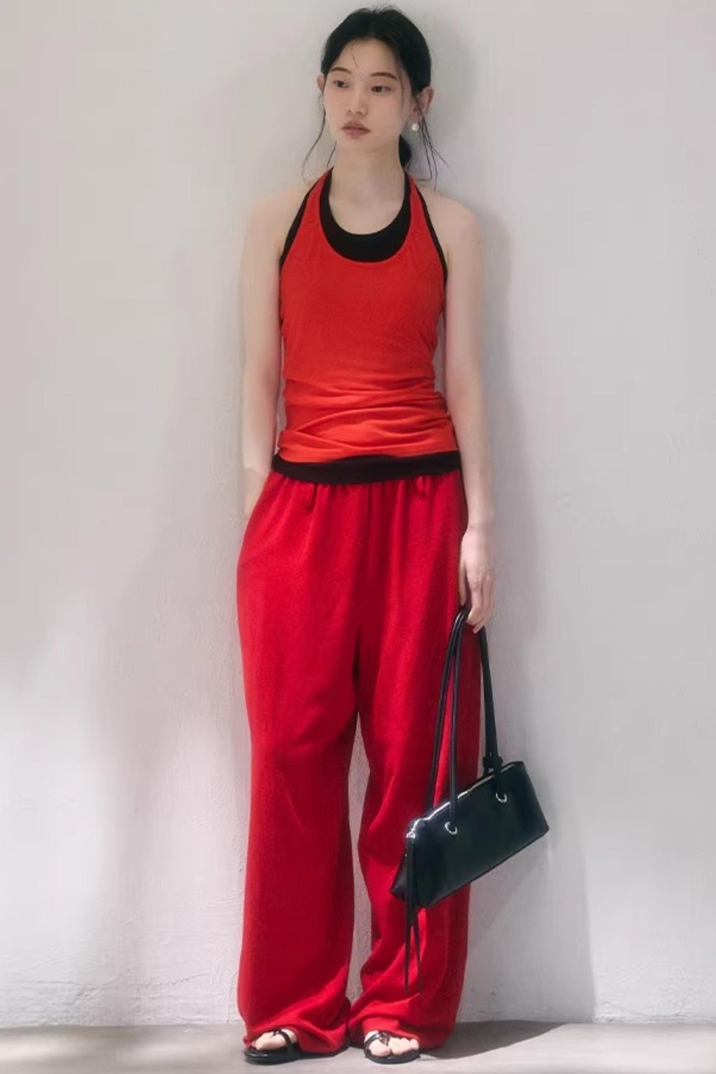 Linen Blend Wide-Leg Pants