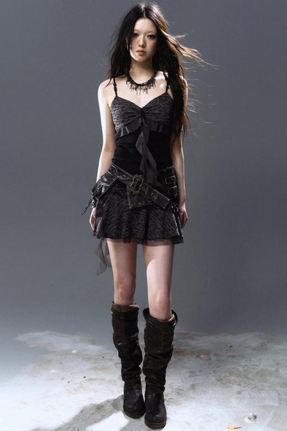 Mystic Pleated Ruffle Dress