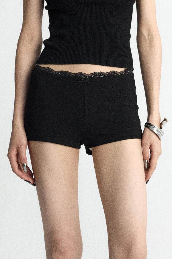 Lace Bow Hot Pants