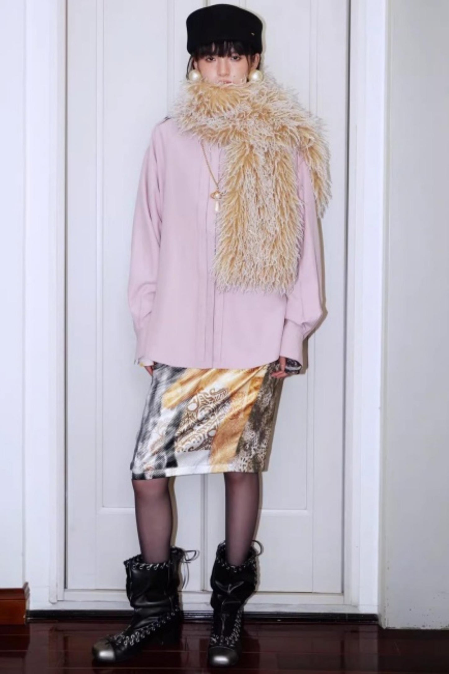 Vintage Original Print Denim Skirt