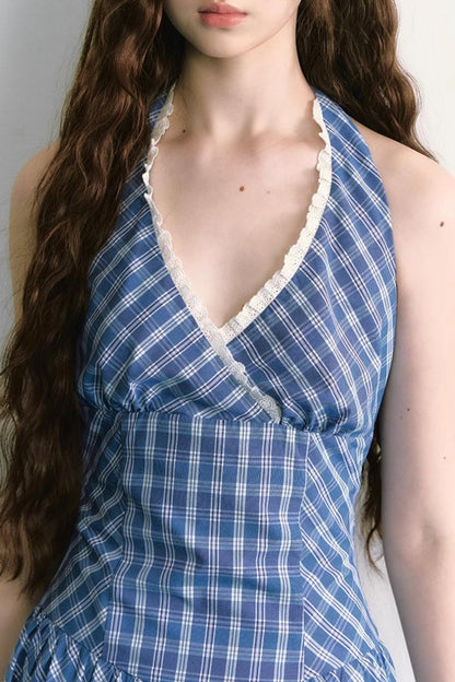 Plaid Lace Dress