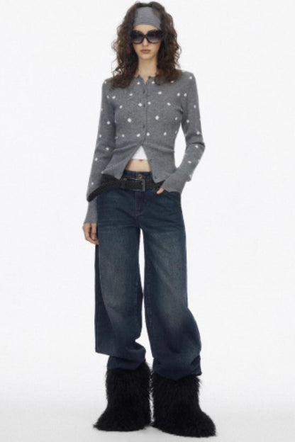 Vintage Polka Dot Slimming Cardigan