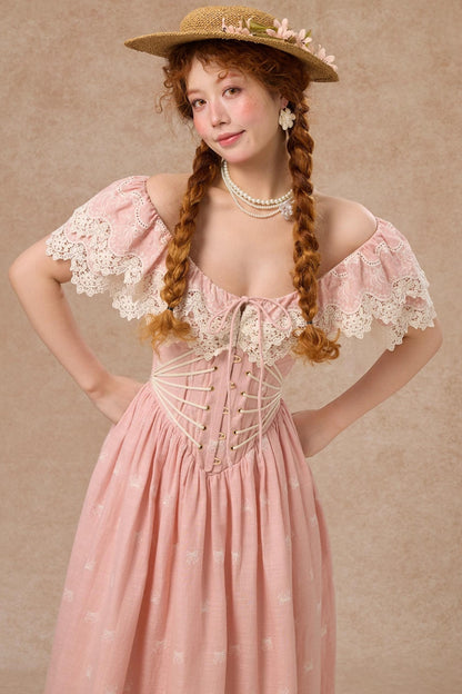 French Herringbone One-Shoulder Dress