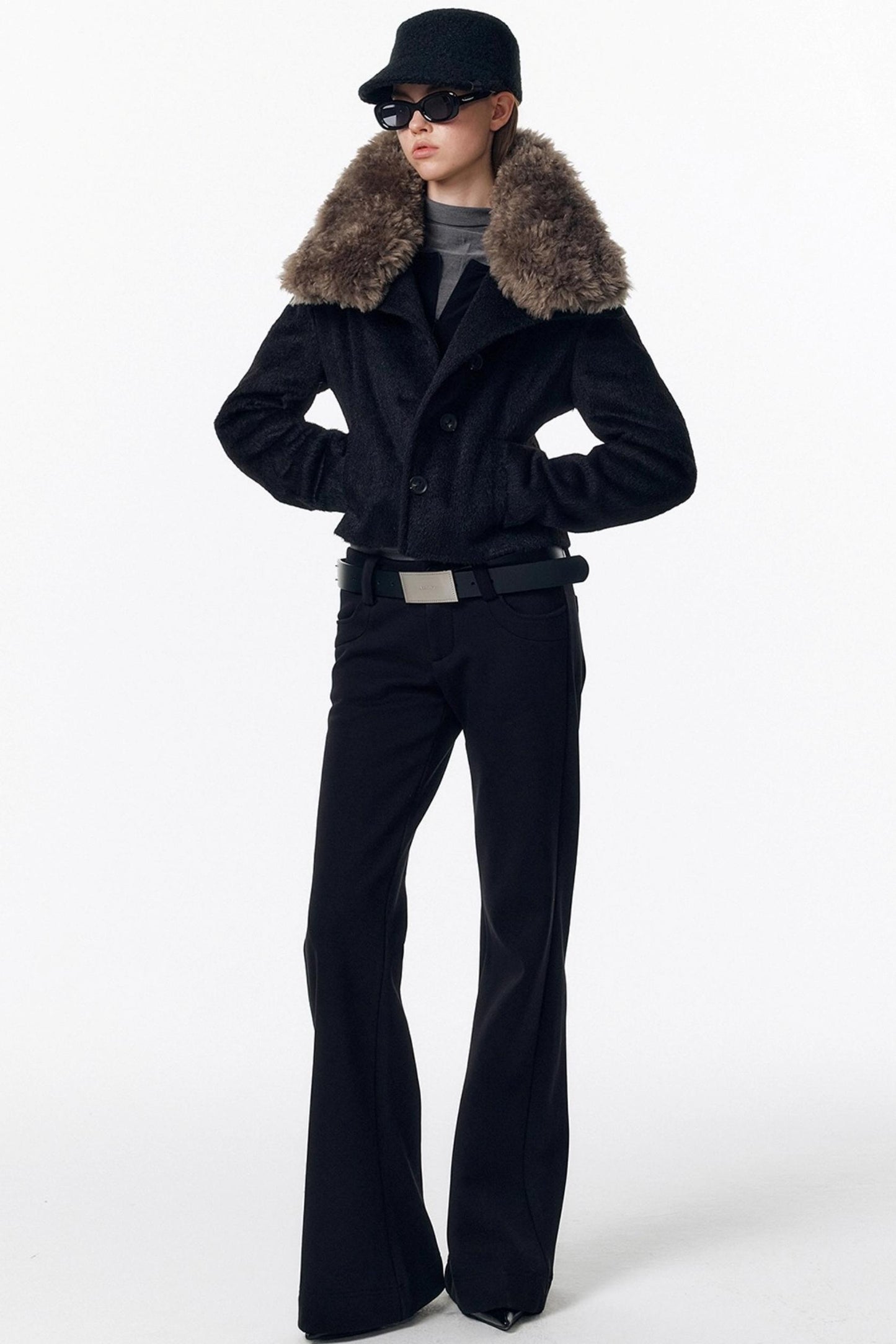 Detachable Fur Wool Coat