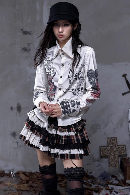 Vintage Rebel Plaid Skirt