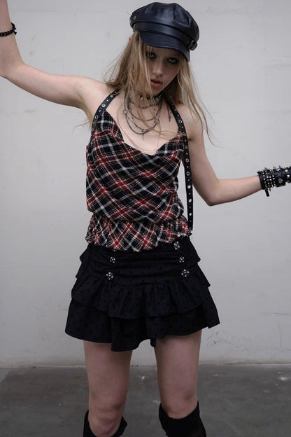 Punk Silhouette Strap Top