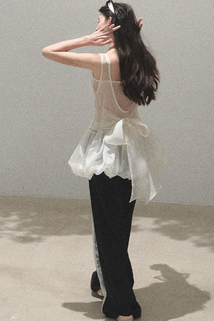 Butterfly Beaded Wrap Top